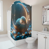 Fantasie Schattige Tiny Bird Moon Douchegordijn (In situ)