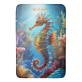 Fantasie Schattige Transparant Crystal Seahorse Badmat (Voorkant Verticaal)