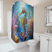 Fantasie Schattige Transparant Crystal Seahorse Douchegordijn (In situ)