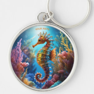 Fantasie Schattige Transparant Crystal Seahorse Sleutelhanger