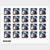 Fantasie Schattige Twee Kittens Harten Vierkante Sticker (Vel)