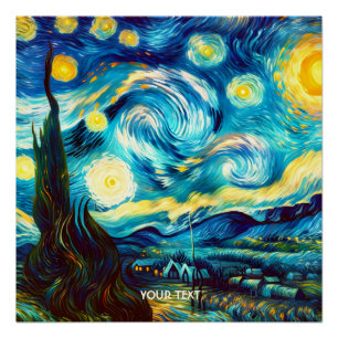 Fantasie Schattige Van Gogh geïnspireerd Perfect Poster