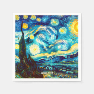 Fantasie Schattige Van Gogh geïnspireerd Servet