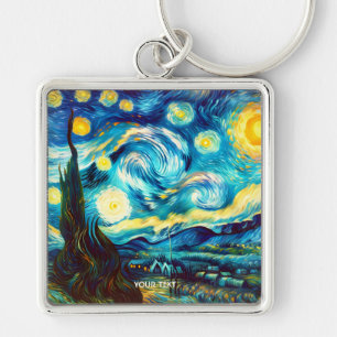 Fantasie Schattige Van Gogh geïnspireerd Sleutelhanger