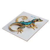 Fantasie Schattige Vivid Art Deco Gecko Tegeltje (Zijkant)