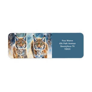 Fantasie Schattige Vivid Baby Lynx Snow Etiket