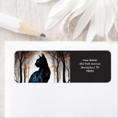 Fantasie Schattige Vivid Black Cat Forest Etiket (Insitu)