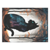 Fantasie Schattige Vivid Black Cat Forest Tafelkleed (Voorkant (Horizontaal))