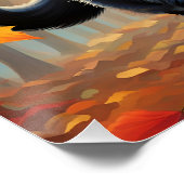 Fantasie Schattige Vivid Black Jumping Cat Perfect Poster (Hoek)