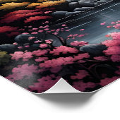 Fantasie Schattige Vivid Blossom Donker Landschap Perfect Poster (Hoek)