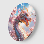 Fantasie Schattige Vivid Blossom Pink Dragon Grote Klok (Hoek)