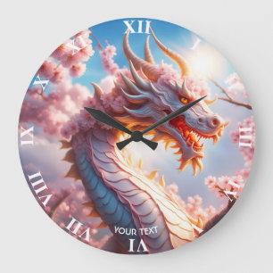 Fantasie Schattige Vivid Blossom Pink Dragon Grote Klok