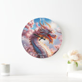 Fantasie Schattige Vivid Blossom Pink Dragon Grote Klok (Huis)