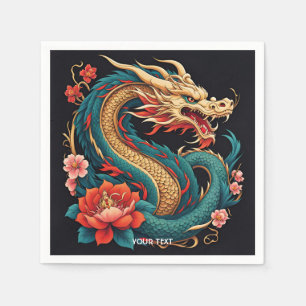 Fantasie Schattige Vivid Blue Yellow Dragon Servet