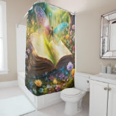 Fantasie Schattige Vivid Butterfly Book Forest Douchegordijn (In situ)