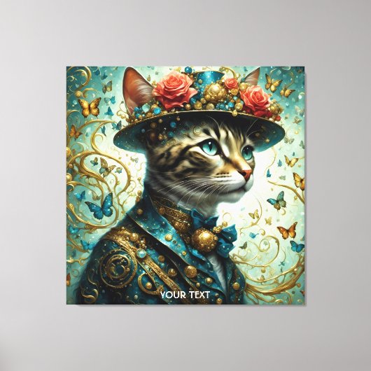 Fantasie Schattige Vivid Cat  Pet Canvas Afdruk (Voorkant)