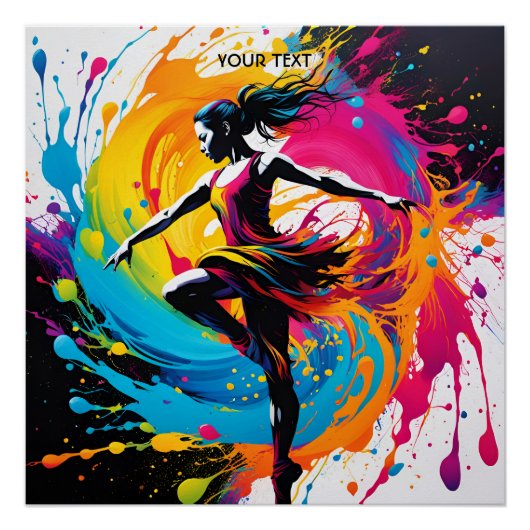 Fantasie Schattige Vivid Dancer Splatter Schilderi Perfect Poster (Voorkant)