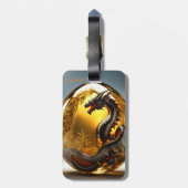 Fantasie Schattige Vivid Dragon Glass Egg Bagagelabel (Achterkant verticaal)