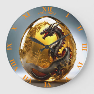 Fantasie Schattige Vivid Dragon Glass Egg Grote Klok