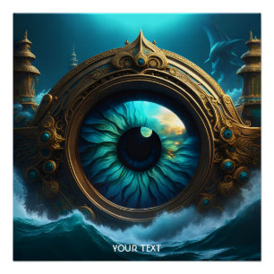 Fantasie Schattige Vivid Eye Ocean Storm Perfect Poster