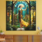 Fantasie Schattige Vivid Glas in lood Vrouw Canvas Afdruk (Insitu (Woonkamer))