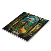 Fantasie Schattige Vivid Glas in lood Vrouw Tegeltje (Zijkant)