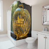 Fantasie Schattige Vivid Glass Castle Light Douchegordijn (In situ)