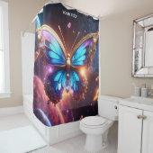 Fantasie Schattige Vivid Glass Vibrant Butterfly Douchegordijn (In situ)