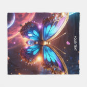 Fantasie Schattige Vivid Glass Vibrant Butterfly Fleece Deken (Voorkant (Horizontaal))