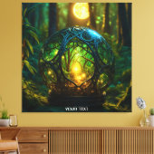 Fantasie Schattige Vivid Green Sphere Bos Canvas Afdruk (Insitu (Woonkamer))
