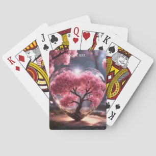 Fantasie Schattige Vivid Heart Sakura Glass Pokerkaarten