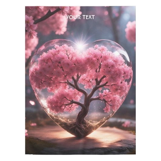 Fantasie Schattige Vivid Heart Sakura Glass Tafelkleed (Voorkant)