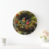 Fantasie Schattige Vivid Hummingbird Nest Moss Grote Klok (Huis)