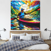Fantasie Schattige Vivid Kajakken Glas in lood Canvas Afdruk (Insitu (Slaapkamer))
