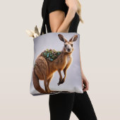 Fantasie Schattige Vivid Kangaroo Portretbloemen Tote Bag (Dichtbij)