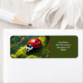 Fantasie Schattige Vivid Ladybug Moss Summer Etiket (Insitu)