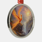 Fantasie Schattige Vivid Lake Phoenix Fire Metalen Ornament (Rechts)