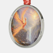 Fantasie Schattige Vivid Lake Phoenix Fire Metalen Ornament (Links)