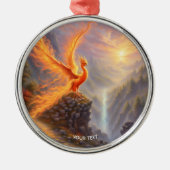 Fantasie Schattige Vivid Lake Phoenix Fire Metalen Ornament (Voorkant)