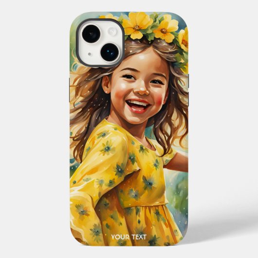 Fantasie Schattige Vivid Meisje Bloemen Regen Case-Mate iPhone Case (Achterkant)