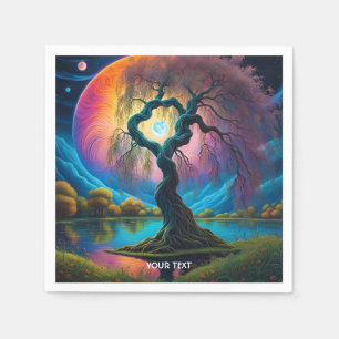 Fantasie Schattige Vivid Moon Tree Lake Servet