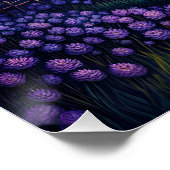 Fantasie Schattige Vivid Paarse Dorpsmaan Perfect Poster (Hoek)