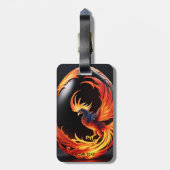 Fantasie Schattige Vivid Phoenix Black Egg Bagagelabel (Achterkant verticaal)