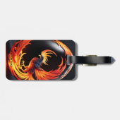 Fantasie Schattige Vivid Phoenix Black Egg Bagagelabel (Achterkant horizontaal)