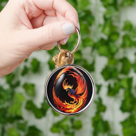 Fantasie Schattige Vivid Phoenix Black Egg Sleutelhanger (Hand)