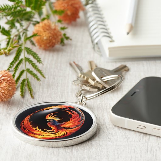 Fantasie Schattige Vivid Phoenix Black Egg Sleutelhanger (Zijkant)