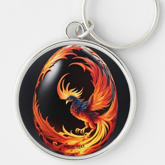 Fantasie Schattige Vivid Phoenix Black Egg Sleutelhanger (Voorkant)
