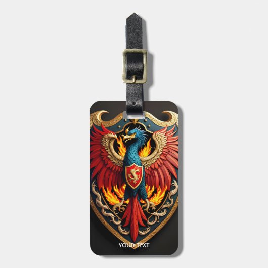 Fantasie Schattige Vivid Phoenix Fire Shield Bagagelabel (Voorkant verticaal)