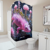 Fantasie Schattige Vivid Pink Zee Creature Douchegordijn (In situ)