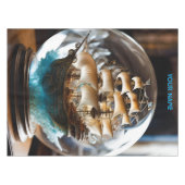 Fantasie Schattige Vivid Ship Glass Sphere Tafelkleed (Voorkant (Horizontaal))